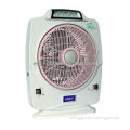LW-9 12'' rechargeable fan light with radio DC motor fan AC household fan